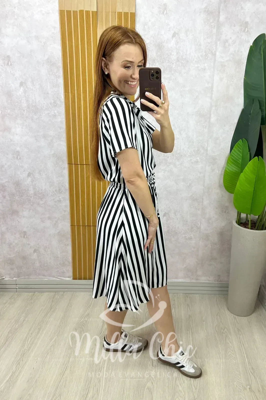 Conjunto Helô Em Viscolinho Listrado – P&B