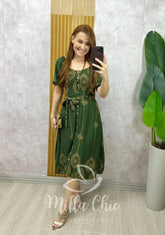 Vestido Zara Bordado – Verde