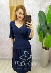 Vestido Theodora – Azul Marinho