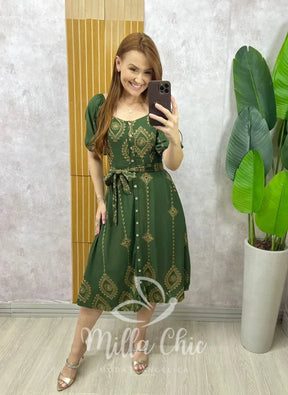 Vestido Zara Bordado – Verde