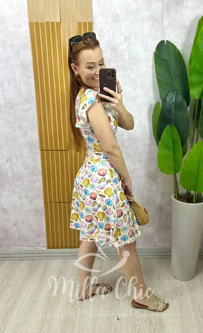 Conjunto Maiô e Short Saia – Modelo Edite Branco