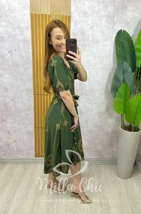 Vestido Zara Bordado – Verde