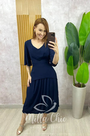 Vestido Theodora – Azul Marinho