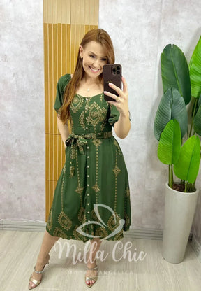 Vestido Zara Bordado – Verde
