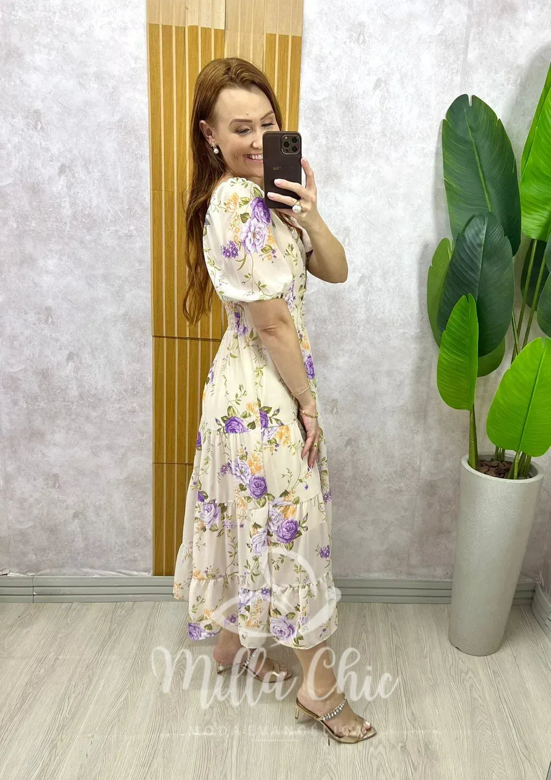 Vestido Valéria Em Chiffon – Creme