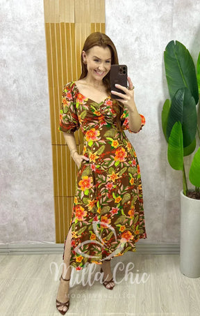 Vestido Cléo – Marrom